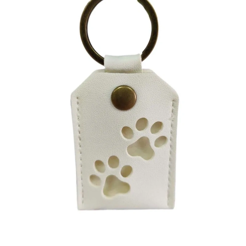 Cat Dog Claw Pet Hair Storage Bag Puppy PU Leather Pet Hair Keychain Keyring Memorial Dogs Paw Pendant Pet Lovers