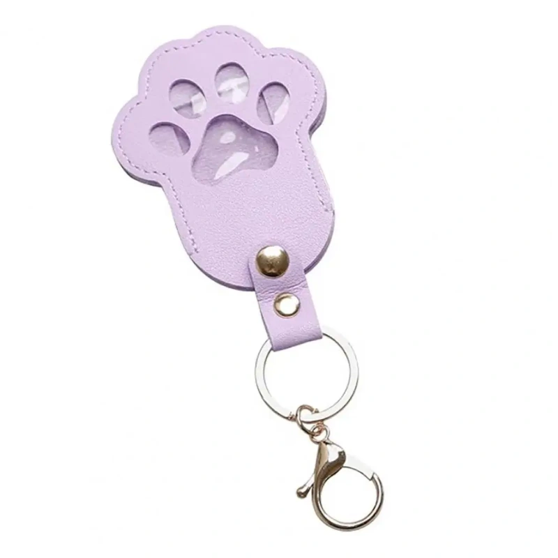 Pet Memorial Keychain Pendant Dog Cat Claw Design Faux Leather Pet Hair Memorial Keychain Pet Accessory Заключитель