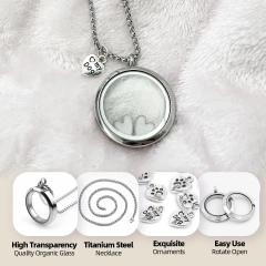 Pet Hair Souvenir Necklace Can Store Hair, Teeth, Cat and Dog Love, Commemorative Necklace, Fashionable Commemorative Gift