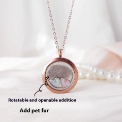 Pet hair commemorative necklace love DIY pendant tooth commemorative can be opened