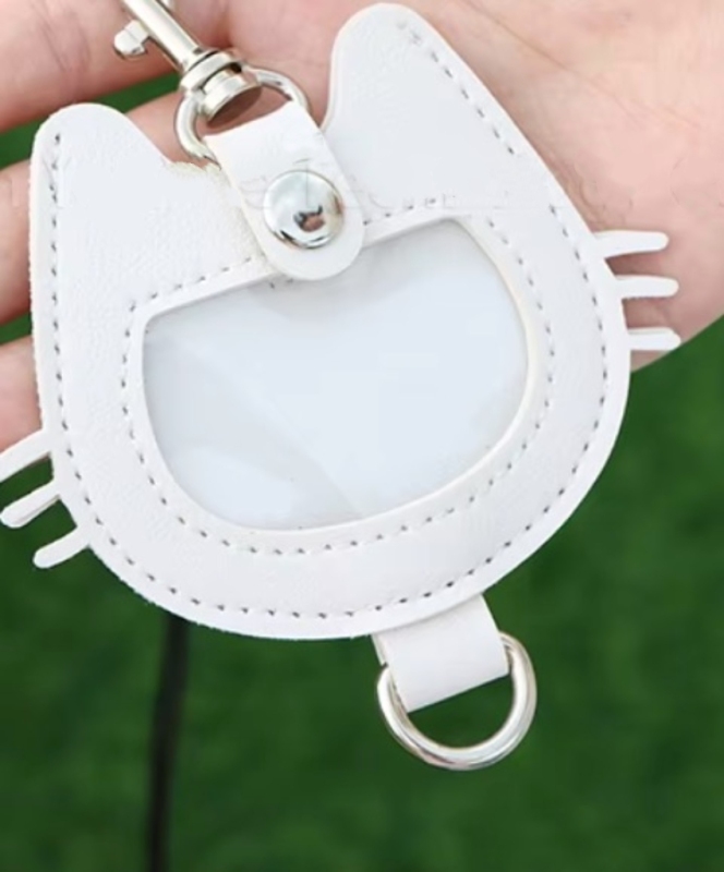 Pet Hair Storage Keychain Cat Hair Memorial Keyring PU Memorial Keepsake Stylish Ornament for Cat Owners