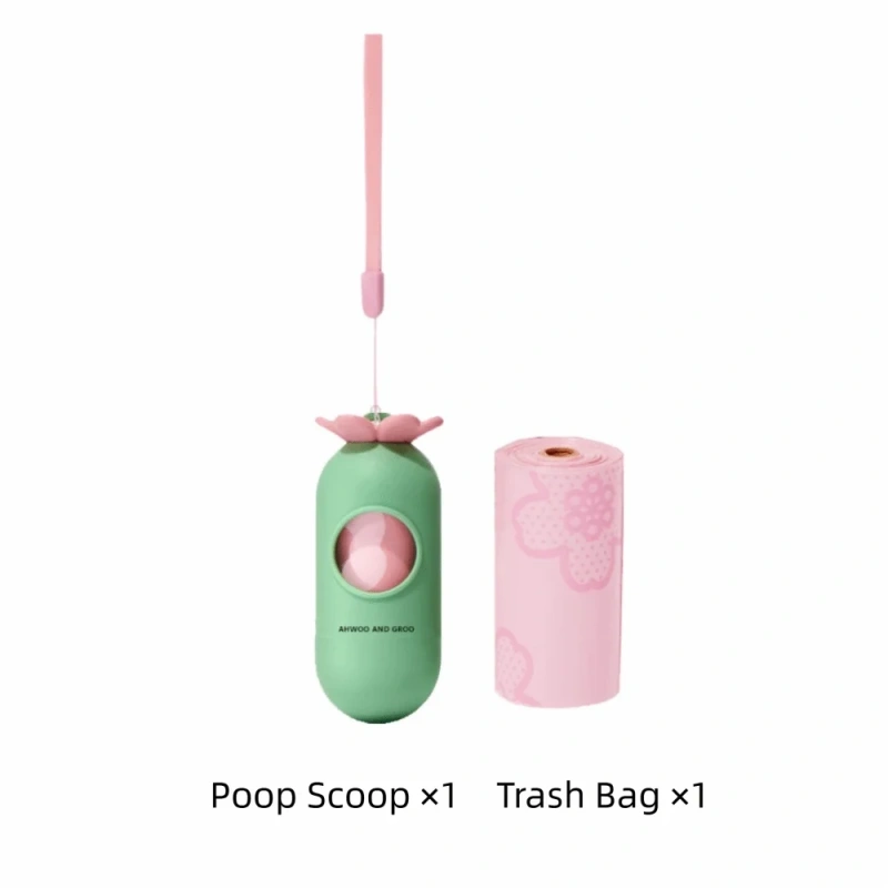 Pet Supplies Flower Shape Pet Poop Scooper Bag Walking Dog with Lanyard Pet Waste Bag Flower Dog Garbage Holder Outdoor