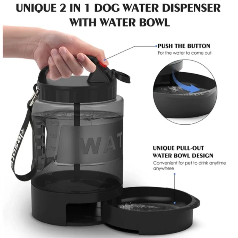 2.2L Dog Water Bottle Large Capacity Drinking Water Bottle Outdoor Sports Water Bottle Outdoor Cat and Dog Water Bottle