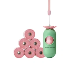 Pet Supplies Flower Shape Pet Poop Scooper Bag Walking Dog with Lanyard Pet Waste Bag Flower Dog Garbage Holder Outdoor