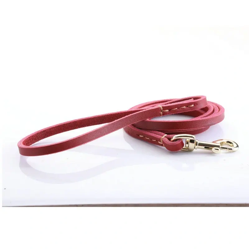 Pet Traction Products Cowhide Multifunctional Leash Explosion-proof Punch Leather Dog Leash