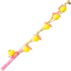Cat Teaser Stick Toy Bell Squeaky Interactive Kitten Teasing Stick Toy Bite Resistant Training Self-pleasure Cat Toy Supplies