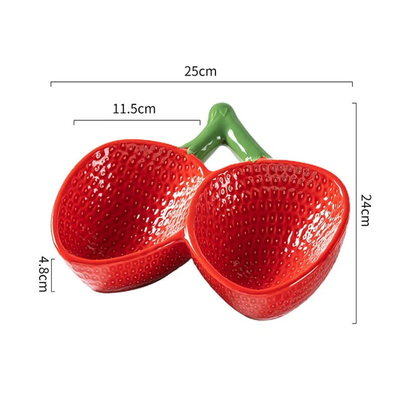 Strawberry Shaped Ceramic Plate Creative Seafood Dry Ice Plate Sashimi Plate Fruit Salad Plates Molecular Cuisine Tableware