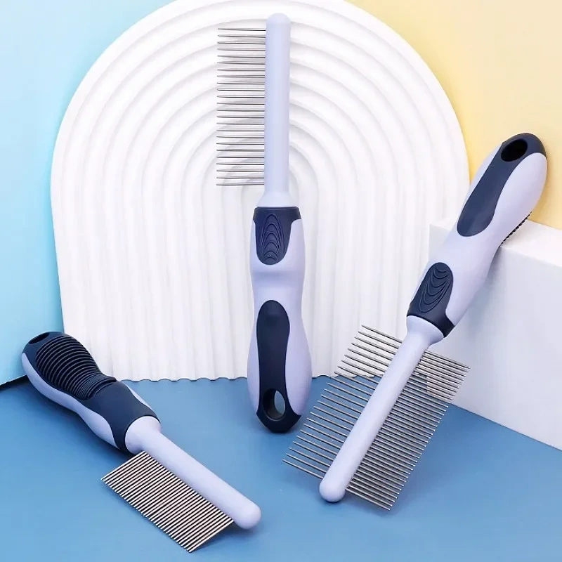 Dog Comb Pet Hair Remover Dog Brush Comfortable Handle Combs for Cat Hair Cleaning Combs Double-sided Cats Comb Pet Accessories