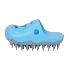 1pc cute hole shoe shaped pet bath brush, pet bath toy for biting and relieving boredom, suitable for cats and dogs
