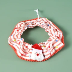 Pet Autumn and Winter Striped Scarf Christmas Pet Lace Set Christmas Tree Santa Claus Collar Hat Cat and Dog Accessories