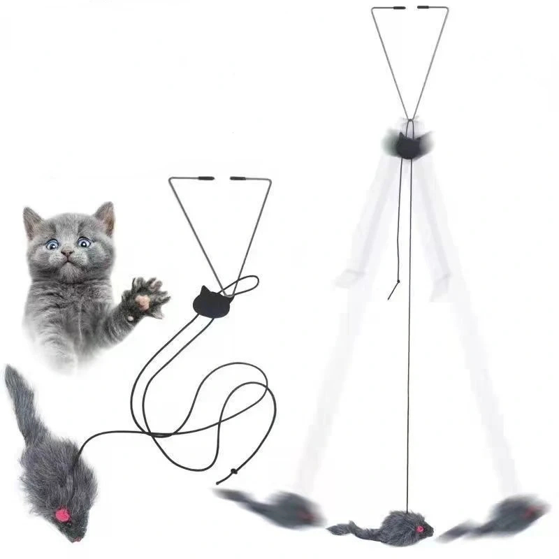 Interactive Cat Toy Cats Mouse Toys Hanging Door Retractable plaything Funny Self-hey kitten Scratch Rope Mouse Toy Pet Products