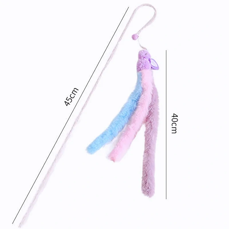 Cat Toys Plush Tassel Cats Teaser Stick Wool Rabbit Cat Toys Interactive Cute Sticks Cats Toy with Bell Kitten Toy Pet Supplies