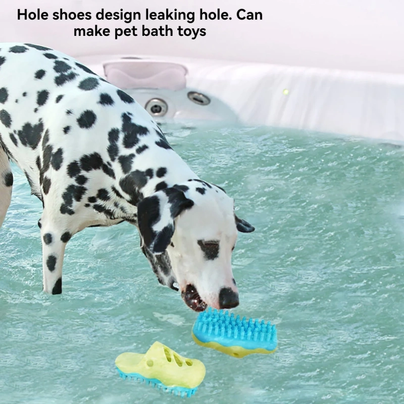 1pc cute hole shoe shaped pet bath brush, pet bath toy for biting and relieving boredom, suitable for cats and dogs
