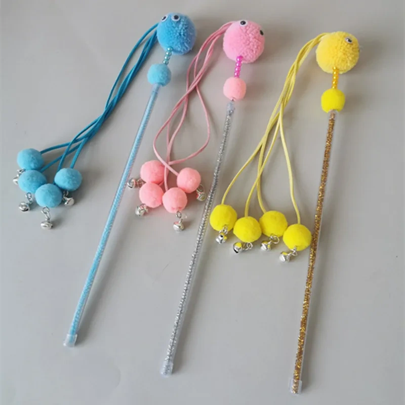 New Design Interactive Training Toy for Cats Casual Fairy Stick Bell Teaser Wand Big Eyes Made of Durable Plastic Toys for Pets