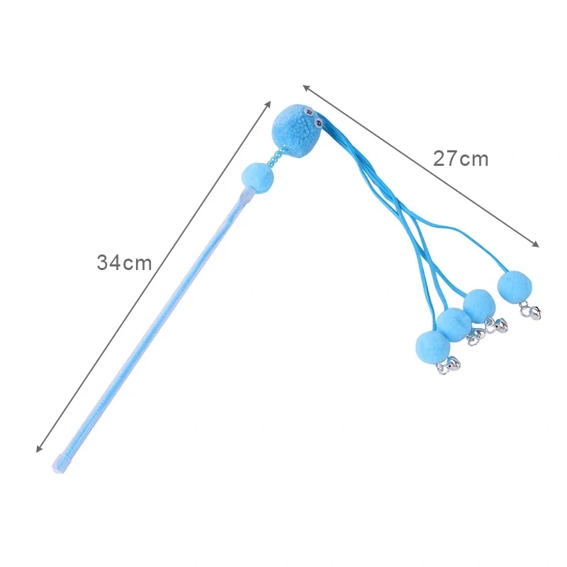 New Design Interactive Training Toy for Cats Casual Fairy Stick Bell Teaser Wand Big Eyes Made of Durable Plastic Toys for Pets