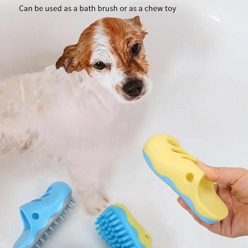 1pc cute hole shoe shaped pet bath brush, pet bath toy for biting and relieving boredom, suitable for cats and dogs