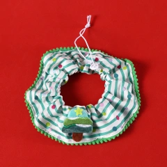 Pet Autumn and Winter Striped Scarf Christmas Pet Lace Set Christmas Tree Santa Claus Collar Hat Cat and Dog Accessories