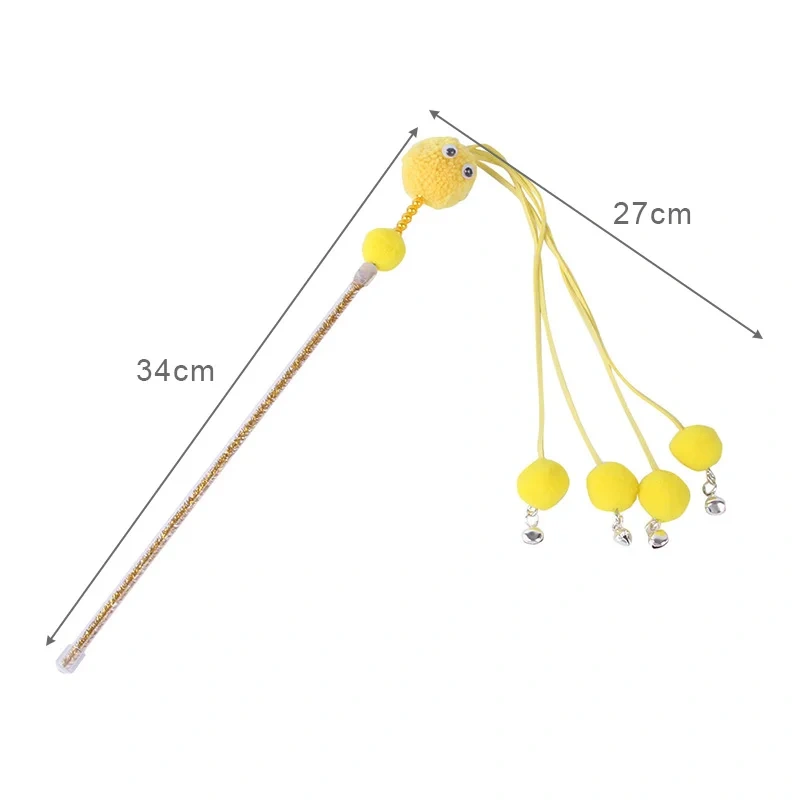 New Design Interactive Training Toy for Cats Casual Fairy Stick Bell Teaser Wand Big Eyes Made of Durable Plastic Toys for Pets