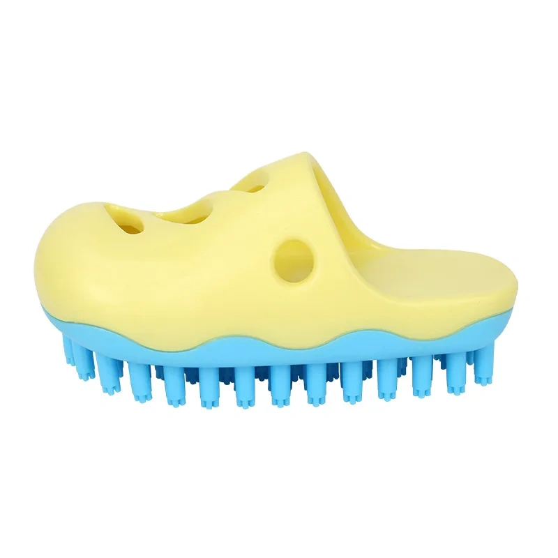 1pc cute hole shoe shaped pet bath brush, pet bath toy for biting and relieving boredom, suitable for cats and dogs