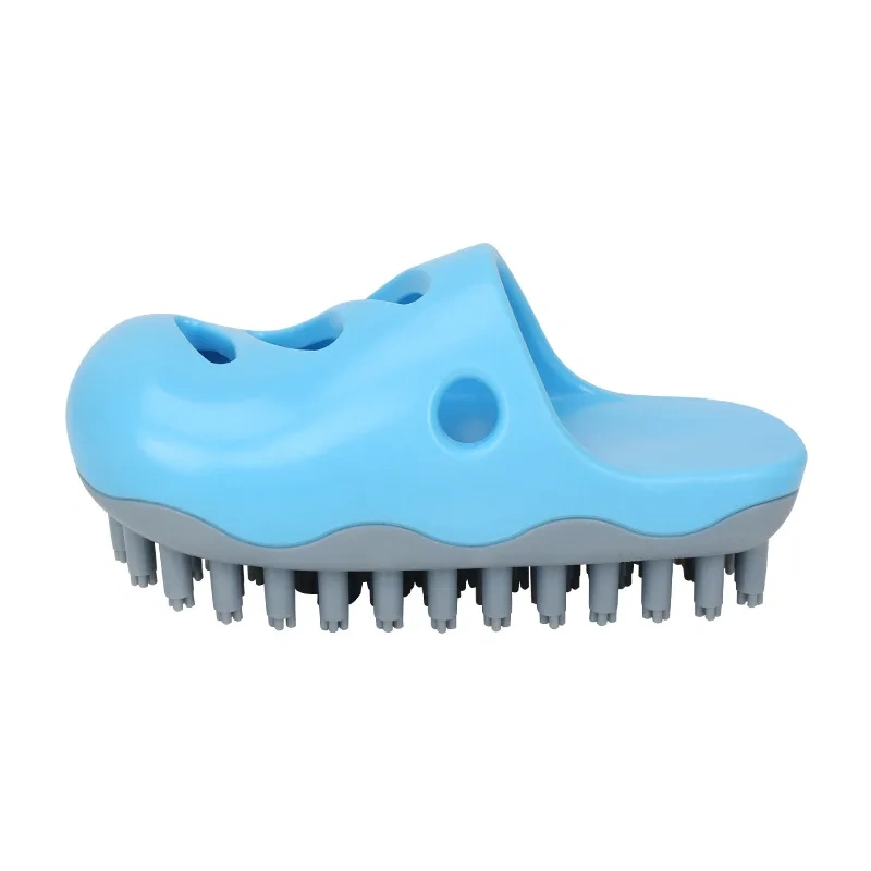 1pc cute hole shoe shaped pet bath brush, pet bath toy for biting and relieving boredom, suitable for cats and dogs
