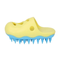 1pc cute hole shoe shaped pet bath brush, pet bath toy for biting and relieving boredom, suitable for cats and dogs