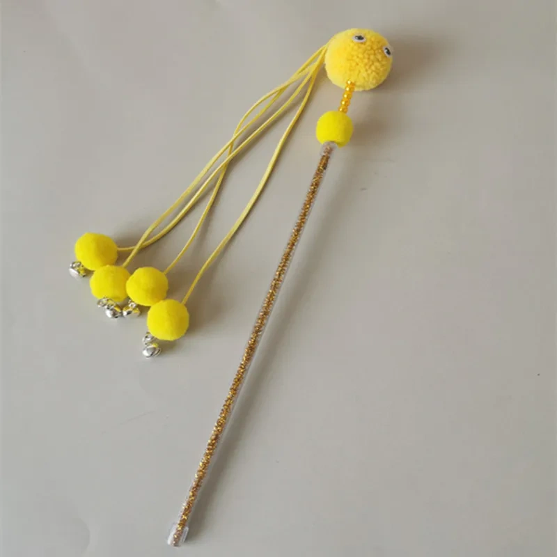New Design Interactive Training Toy for Cats Casual Fairy Stick Bell Teaser Wand Big Eyes Made of Durable Plastic Toys for Pets