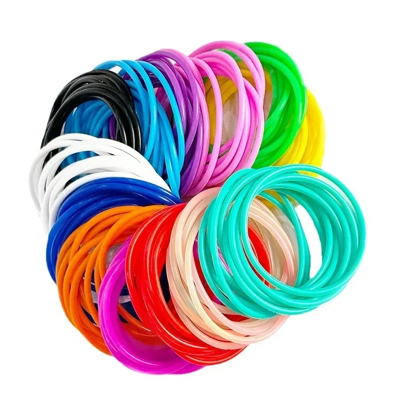 20PCS Neon Fluorescent Luminous Silicone Bracelets Wristband Candy Gummy Hairband Unisex bangles Glow Rubber Bracelet Wholesale