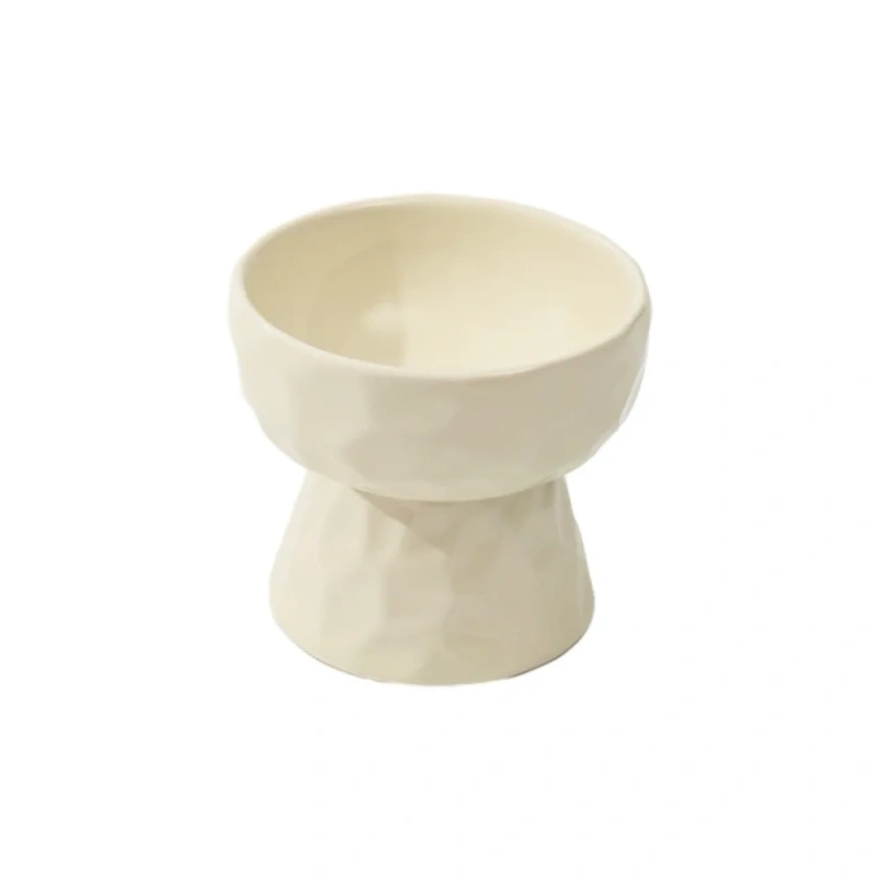 Ceramic Cat Bowl Creative Slanted/Flat Mouth Dog Food Feeding Basin Non-slip Multi-use Pet High Foot Bowl Water Container