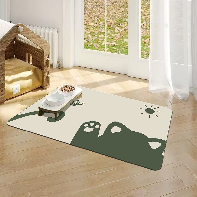 Cartoon diatomaceous earth pet placemat