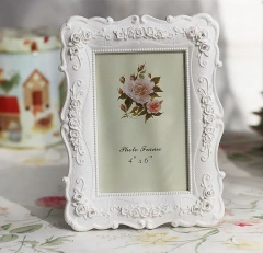 Desktop 6"7"8"10" Wedding Photo Frame Rustic White Home Picture Rose Carving