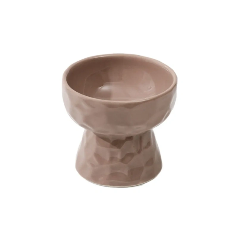 Ceramic Cat Bowl Creative Slanted/Flat Mouth Dog Food Feeding Basin Non-slip Multi-use Pet High Foot Bowl Water Container