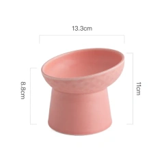 Cat Nordic Style Food Water Bowl Pet Animal Ceramic Eating Dishes High Foot Candy Color Puppy Kitten Matte Bowls Dog Accessories