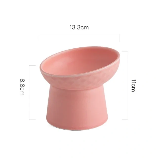 Cat Nordic Style Food Water Bowl Pet Animal Ceramic Eating Dishes High Foot Candy Color Puppy Kitten Matte Bowls Dog Accessories