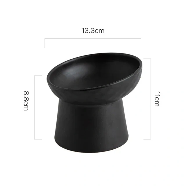 Cat Nordic Style Food Water Bowl Pet Animal Ceramic Eating Dishes High Foot Candy Color Puppy Kitten Matte Bowls Dog Accessories