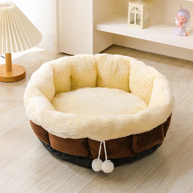 Winter Large Medium-sized Cat Nest Solid Warm Sleep Nest Cats Dogs Thickened 100% Cotton Eco-Friendly Cute Carton