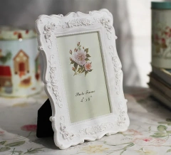Desktop 6"7"8"10" Wedding Photo Frame Rustic White Home Picture Rose Carving