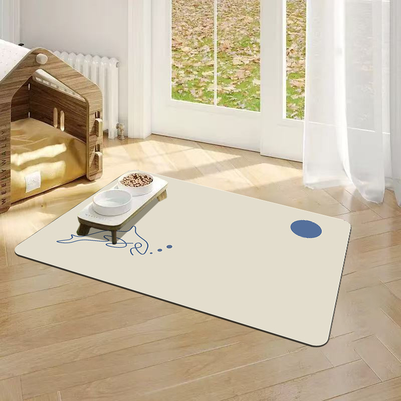 Cartoon diatomaceous earth pet placemat
