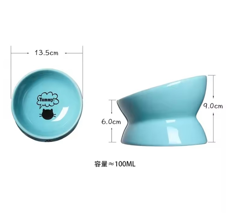 Pet Food Bowl for Flat Faced Cats, Small Dogs