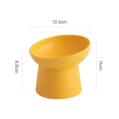 Cat Nordic Style Food Water Bowl Pet Animal Ceramic Eating Dishes High Foot Candy Color Puppy Kitten Matte Bowls Dog Accessories