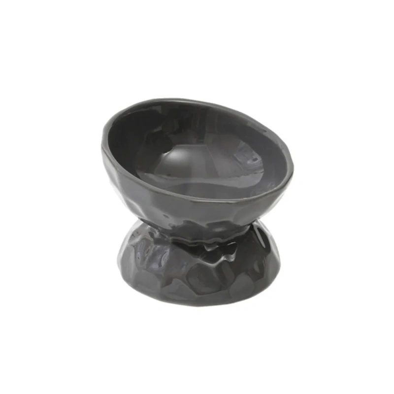 Ceramic Cat Bowl Creative Slanted/Flat Mouth Dog Food Feeding Basin Non-slip Multi-use Pet High Foot Bowl Water Container