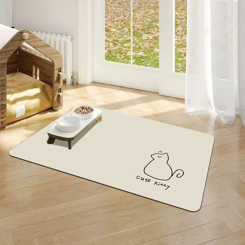 Cartoon diatomaceous earth pet placemat