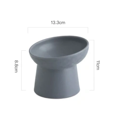 Cat Nordic Style Food Water Bowl Pet Animal Ceramic Eating Dishes High Foot Candy Color Puppy Kitten Matte Bowls Dog Accessories