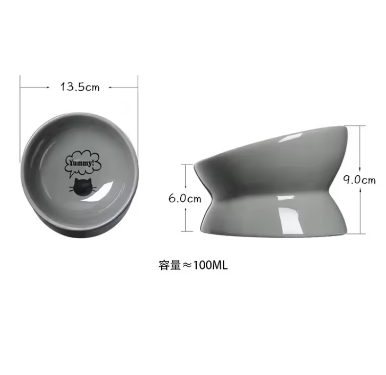 Pet Food Bowl for Flat Faced Cats, Small Dogs