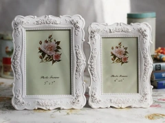 Desktop 6"7"8"10" Wedding Photo Frame Rustic White Home Picture Rose Carving
