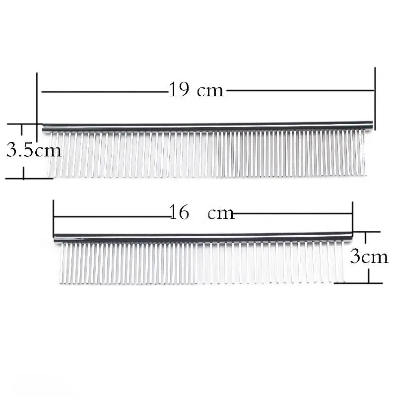 Dog Cat Metal Double Row Teeth Brush Grooming Hair Comb Fur Rake Tool Useful Dog Fur Grooming