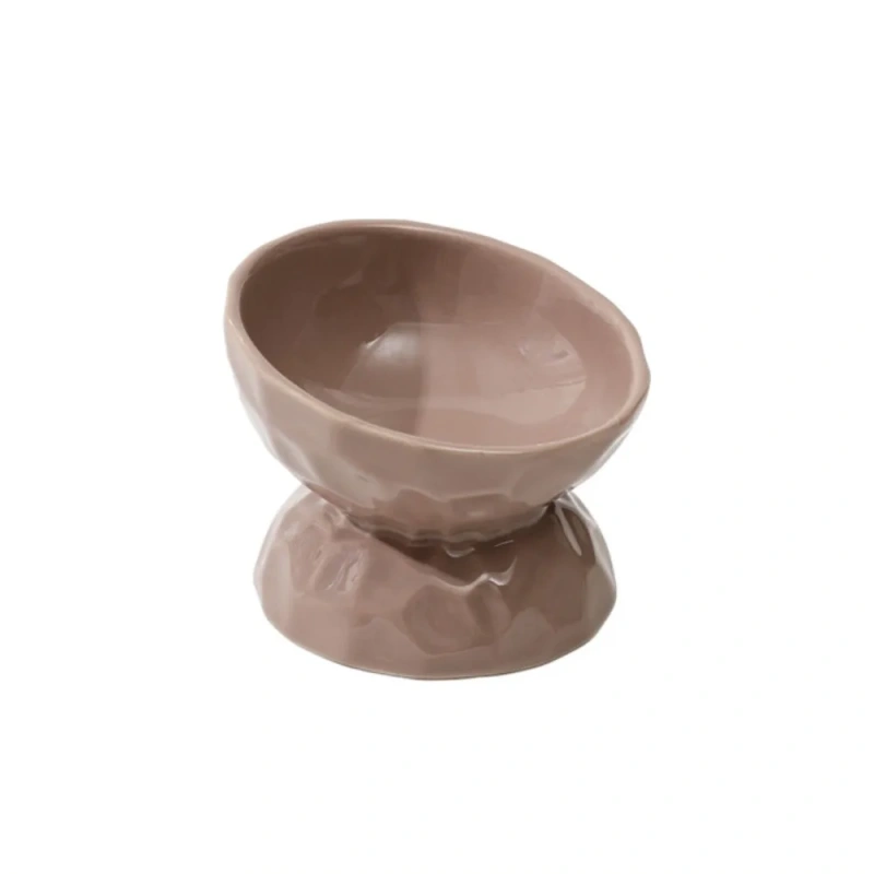 Ceramic Cat Bowl Creative Slanted/Flat Mouth Dog Food Feeding Basin Non-slip Multi-use Pet High Foot Bowl Water Container