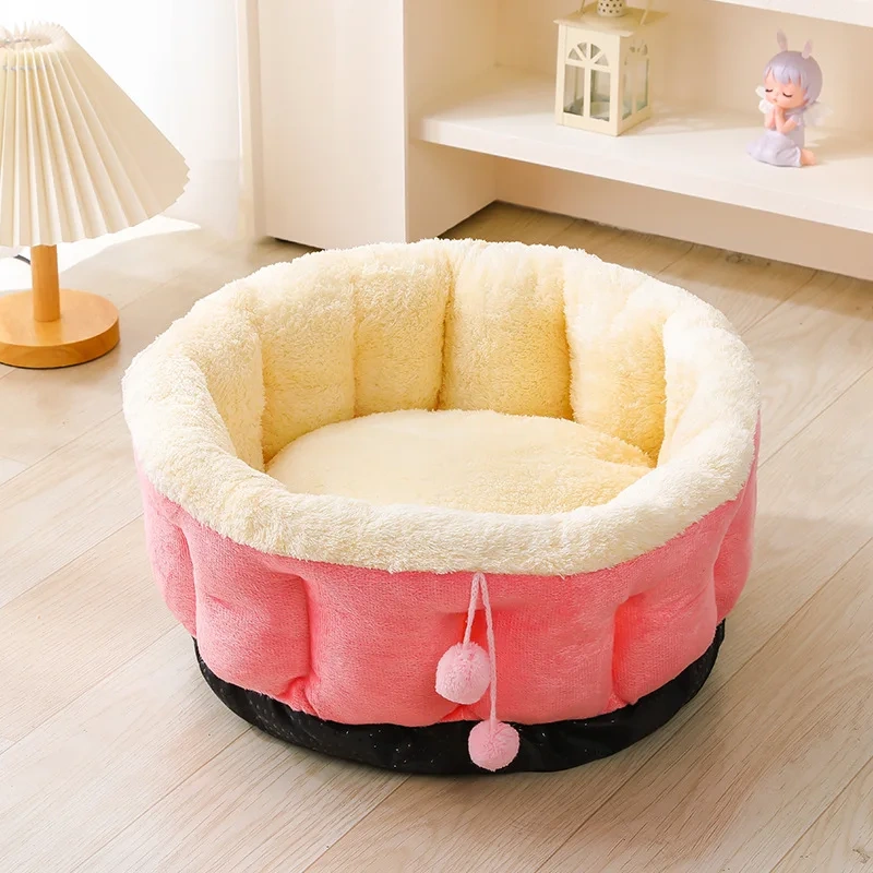 Winter Large Medium-sized Cat Nest Solid Warm Sleep Nest Cats Dogs Thickened 100% Cotton Eco-Friendly Cute Carton