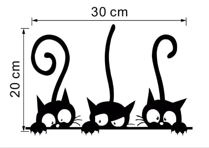 Three Kittens Creative Wall Stickers Home Decoration For Children's Room Living Room Porch Art Decals Peel & Stick PVC Wallpaper