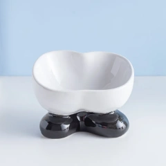 Simple Designed Pet Bowls Colorful Ceramic Cute Cat Bowl Portable Dog Cat Bowl for All Seasons