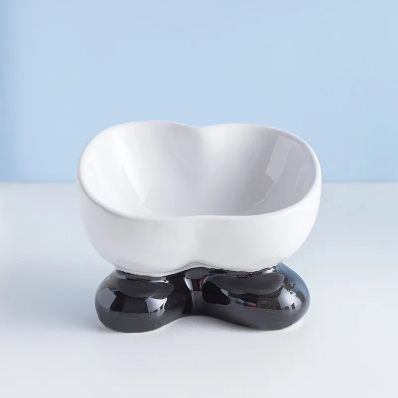Simple Designed Pet Bowls Colorful Ceramic Cute Cat Bowl Portable Dog Cat Bowl for All Seasons